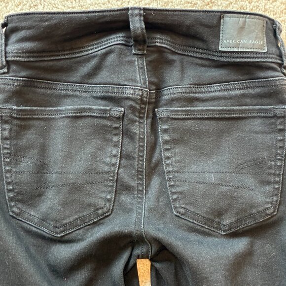 American Eagle Kick Boot Stretch Black Jeans Pants - Picture 6 of 11